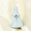 Rhodium Plated 925 Sterling Silver Moissanite Adjustable Rings for Women RJEW-U038-03P-1