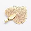 Brass Plated Natural Leaf Pendants KK-G321-E-3