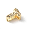 Brass Micro Pave Clear Cubic Zirconia Initial Multi-strand Links KK-S520-01G-20-2