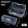 10Pcs Transparent Plastic Storage Boxes CON-BC0007-78B-2