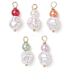 5Pcs 5 Colors Plastic Imitation Pearl Beaded Pendants Sets PALLOY-JF02927-1