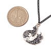 Alloy Enamel Black & White Pendant Necklaces NJEW-JN05121-05-3