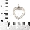 925 Sterling Silver Micro Pave Clear Cubic Zirconia Open Back Bezel Pendant Cabochon Settings STER-B005-18P-3