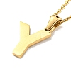 Ion Plating(IP) Initial Letter 304 Stainless Steel Pendant Necklaces NJEW-M199-01G-Y-2