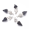 Natural Snowflake Obsidian Pendants G-O194-04-1