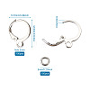 Brass Huggie Hoop Earring Findings & Open Jump Rings KK-TA0007-84A-P-12