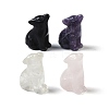 Natural Mixed Gemstone Carved Dog Figurines DJEW-M015-11-1