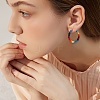 Boho Glass Seed Beaded Big Huggie Hoop Earrings for Women EJEW-SW00003-4