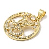 Rack Plating Brass Micro Pave Cubic Zirconia Pendants KK-F869-18G-2