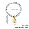 Fashionable Brass Micro Pave Clear Cubic Zirconia Charm Bracelets AF9298-13-1