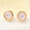 Brass Glass Stud Earrings EJEW-F391-05G-01-1