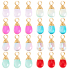 64Pcs 8 Color Copper Wired Glass Pendants PALLOY-AB00258-1
