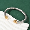 304 Stainless Steel Cuff Bangles BJEW-M136-01B-PG-3