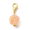 Acrylic Rose Flower Pendants Decoration HJEW-JM00739-01-2
