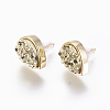 Brass Stud Earrings EJEW-J098-G-2