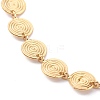 Brass Flat Round Link Chain Anklet AJEW-AN00404-2