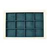 12 Grids Rectangle Microfiber Cloth Jewelry Display Tray ODIS-E018-02-2