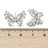 Butterfly Brass Micro Pave Cubic Zirconia Stud Earrings EJEW-M082-17P-01-4