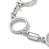 Non-Tarnish 304 Stainless Steel Ring Link Chain Bracelets for Women BJEW-I315-08P-2