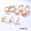 6 Pairs Brass Earring Sets NL6059-4