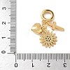 Brass Micro Pave Clear Cubic Zirconia European Dangle Charms KK-D502-13C-G-3