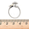 Brass Micro Pave Cubic Zirconia Rotating Cuff Rings for Women RJEW-C132-06P-3