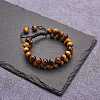 Natural Tiger Eye Braided Bead Bracelet BJEW-SW00001-11-4