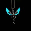 Luminous Glow in the Dark Alloy Pendant Box Chain Necklaces PW-WG60E70-01-1