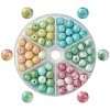 60Pcs 6 Colors Opaque Crackle Glass Round Beads Strands GLAA-YW0003-60-1