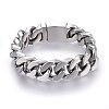 304 Stainless Steel Curb Chains Bracelets BJEW-E346-07A-P-1