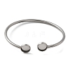 304 Stainless Steel Cuff Blank Bangle Bases with Round Tray STAS-Z088-03C-P-2