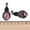 Natural Rhodonite & Obsidian Pendants G-I370-08AS-08-3