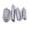 PVD Vacuum Plating Natural Quartz Crystal Pendants G-R461-07F-1