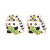 Chinese Lion Dance Panda Alloy Enamel Cabochons AL-CBA1A6F-03KCG-E-1