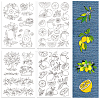 4 Sheets 11.6x8.2 Inch Stick and Stitch Embroidery Patterns DIY-WH0455-141-1