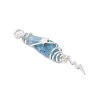 3Pcs 3 Styles Electroplated Natural Quartz Crystal Nuggets Copper Wire Wrapped Pendants PALLOY-JF03128-03-5