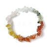 Natural Quartz Crystal & Rose Quartz & Red Aventurine & Prehnite & South Red Agate & Topaz Jade Chip Beaded Stretch Bracelets for Women BJEW-JB10816-1