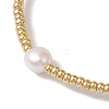 Oval Natural Cultured Freshwater Pearl & Glass seed Beaded Stretch Bracelets for Women BJEW-JB10536-3