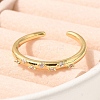 Real 18K Gold Plated Rack Plating Brass Micro Pave Cubic Zirconia Cuff Finger Rings for Women RJEW-C115-01G-01-2