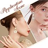 4 Pairs 4 Style Flower Brass Cubic Zirconia Stud Earring Findings KK-CN0003-18-5