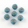 Flat Round Carved Flower Antique Acrylic Beads PACR-S452-31-1