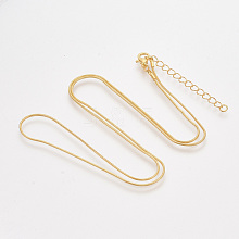 Brass Round Snake Chain Necklace Making MAK-T006-11B-G