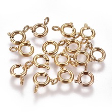 Ion Plating(IP) 304 Stainless Steel Spring Ring Clasps STAS-F224-02G-B