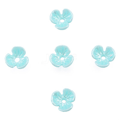 Resin Imitation Pearl Bead Caps RESI-N036-01A-02-1