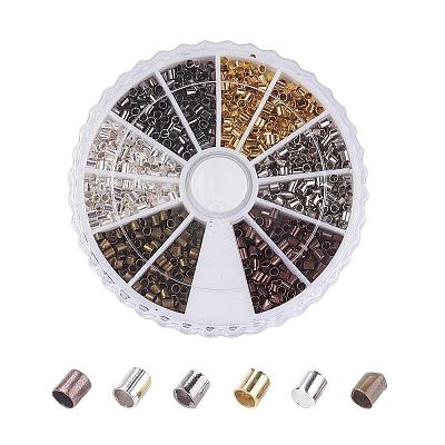 1 Box 6 Colors Brass Crimp Beads KK-JP0010-03A-1