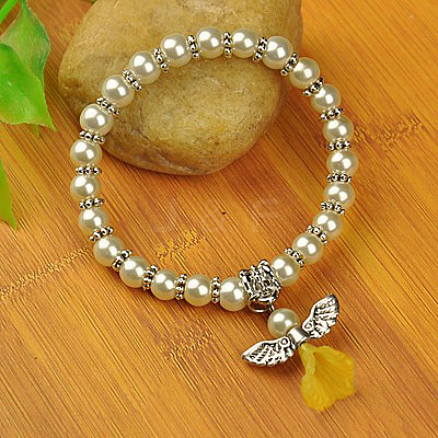 Lovely Wedding Dress Angel Bracelets for Kids BJEW-JB00727-11-1