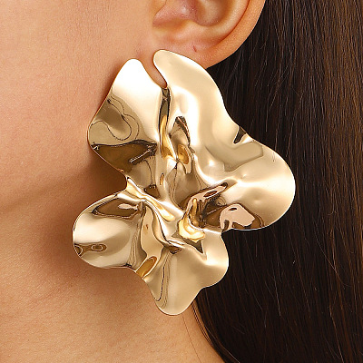 Alloy Flower Stud Earrings for Women WG9B189-01-1