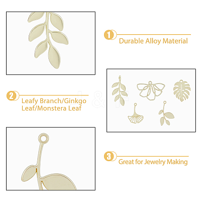 40Pcs 5 Style Alloy Pendants PALLOY-DC0001-03-1