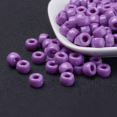 Opaque Acrylic European Beads X-PL338-7-1