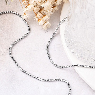 Non-Magnetic Synthetic Hematite Beads Strands X-G-G093-3mm-1